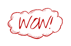 Wow - Hand Drawn Red